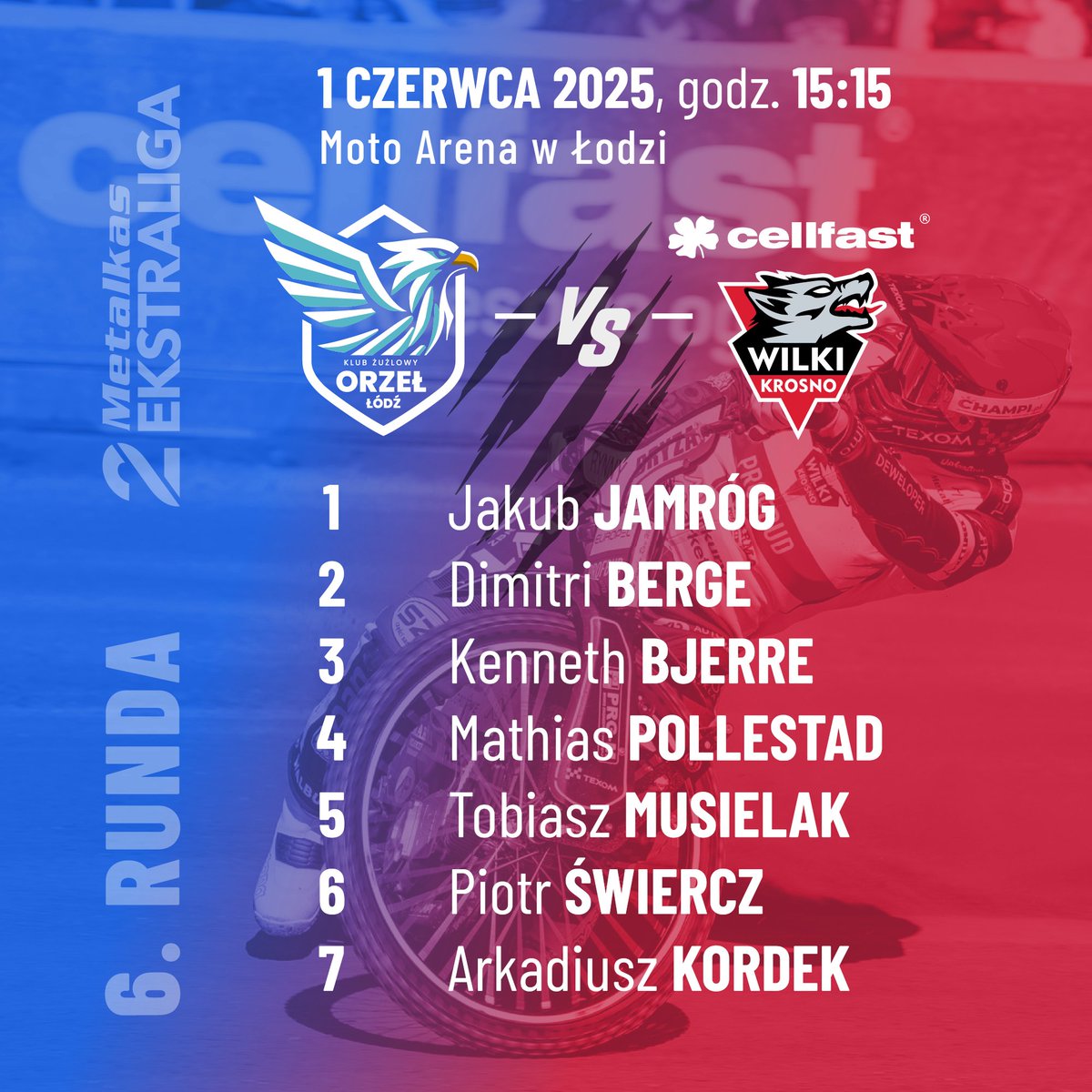 Cellfast Wilki Krosno (@wilkikrosno) on Twitter photo Już w niedzielę 1 czerwca nasz team powalczy w Łodzi - zmierzymy się z H.Skrzydlewska <a href="/orzel_lodz/">KŻ Orzeł Łódź</a> 🤜🤛
Tak prezentuje się awizowany skład Cellfast <a href="/wilkikrosno/">Cellfast Wilki Krosno</a> na starcie na Moto Arenie 🐺🔥
#Metalkas2Ekstraliga
#ApetytNaZuzel Już w niedzielę 1 czerwca nasz team powalczy w Łodzi - zmierzymy się z H.Skrzydlewska <a href="/orzel_lodz/">KŻ Orzeł Łódź</a> 🤜🤛
Tak prezentuje się awizowany skład Cellfast <a href="/wilkikrosno/">Cellfast Wilki Krosno</a> na starcie na Moto Arenie 🐺🔥
#Metalkas2Ekstraliga
#ApetytNaZuzel