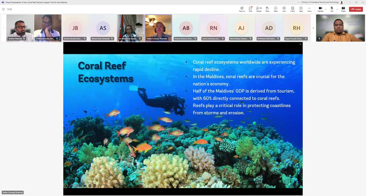 DMADDmv's tweet image. The @WorldBank&apos;s Digital Development Partnership presented a tool developed for the #maldives using #BayesianNetworks to support coral reef and climate resilience in the Maldives. The work would support the Climate Data Platform to be developed by @DMADDmv project.