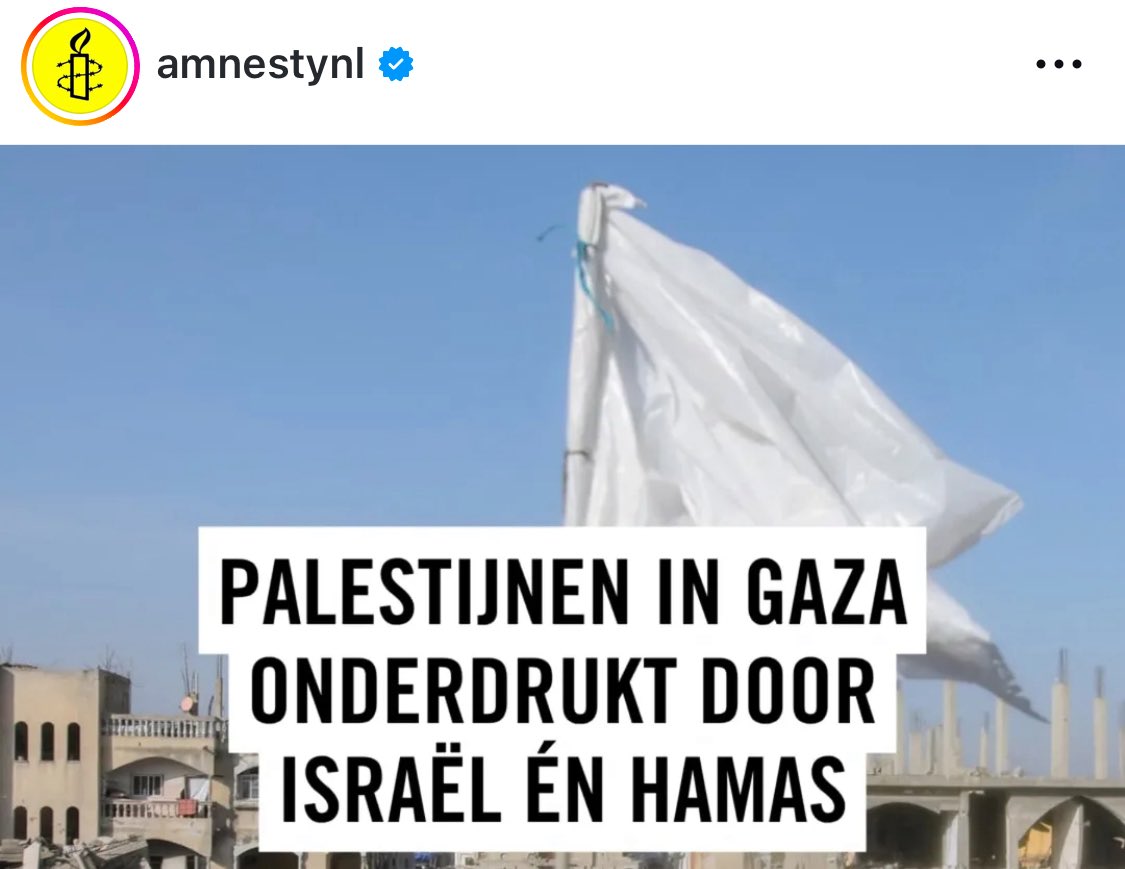 Dit is het equivalent van midden in de Holocaust zeggen dat de joden onderdrukt worden door zowel de nazis als door joodse verzetsstrijders

#BoycotAmnestyNL