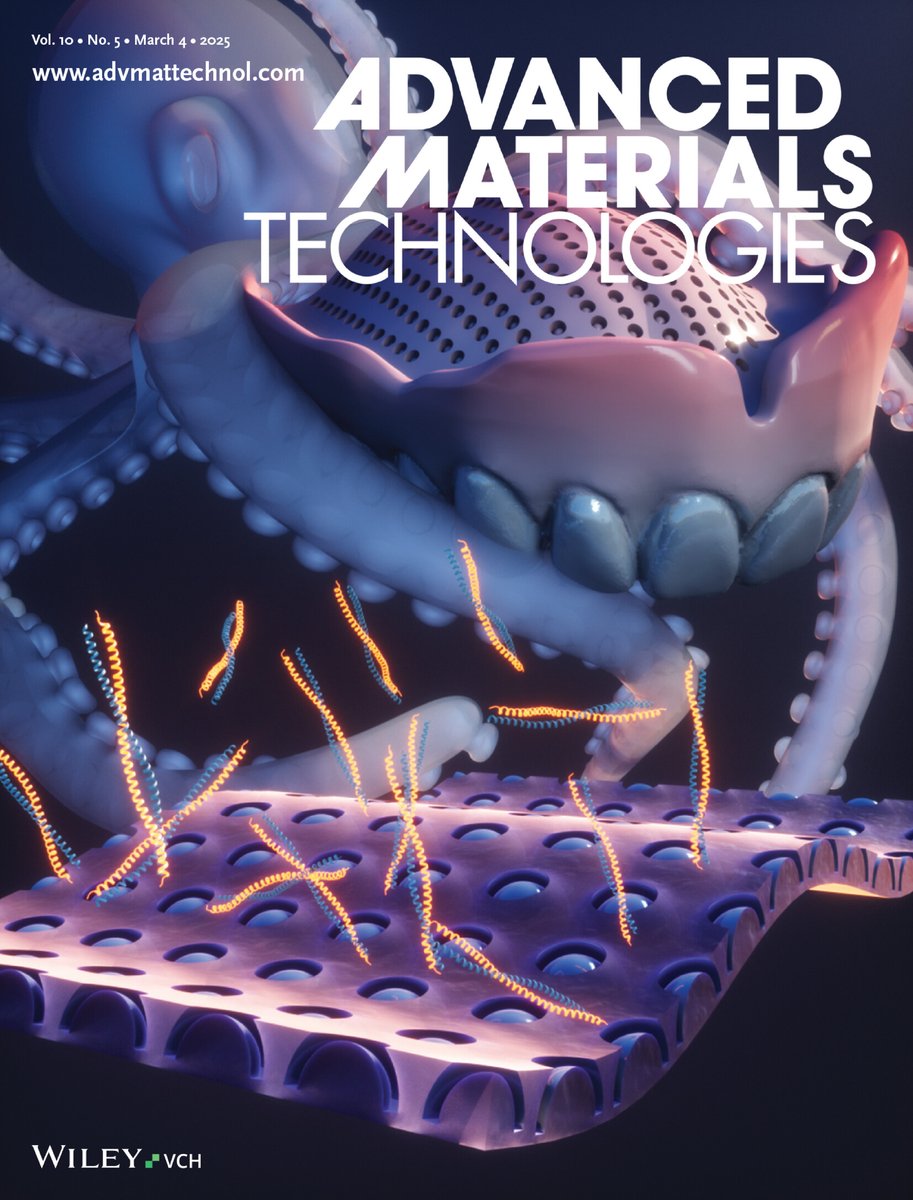 ⭐ Today we continue our series of covers devoted to #wearable_biomedical_devices!
This cover art highlights the #octopus-inspired 🦑  design used to make materials like PMMA (commonly used in dentistry) stay in place better.

<a href="/edzinovic1/">edzinovic</a>, <a href="/sherif_sharkawy/">Sherif Elsharkawy</a> and colleagues decided