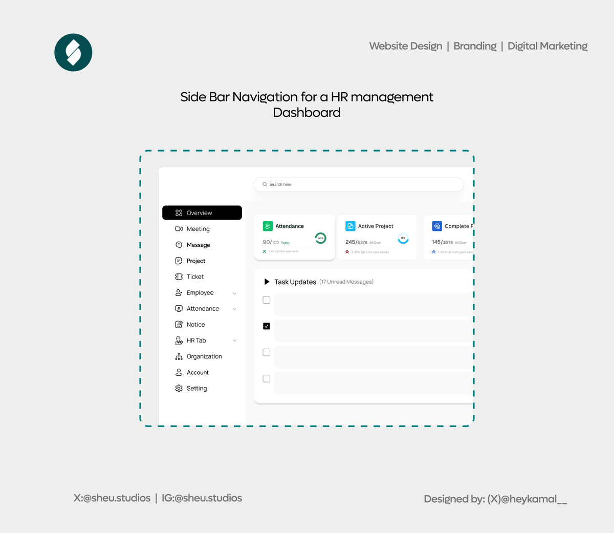Clean and Intuitive Side Bar UI, built for clarity and productivity.

Full dashboard design soon.