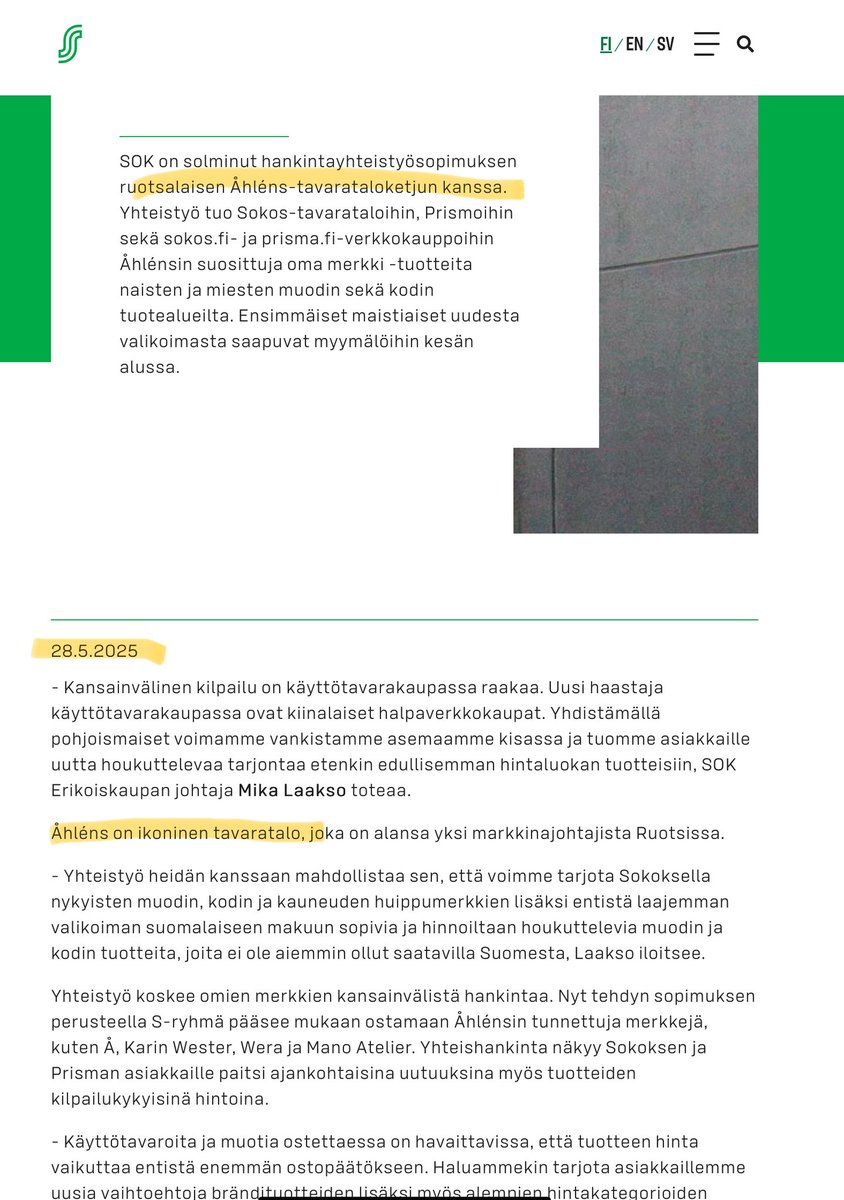 Ei taida se 🇸🇪 Åhlensin omistaja Stokkaa enää havitella…