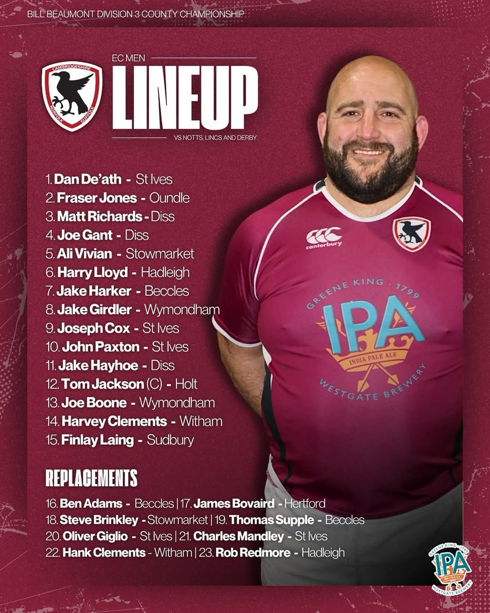 St. Ives RUFC (@stivesrugby) on Twitter photo Congratulations to the famous five on their selection for <a href="/ECRURUGBY/">Eastern Counties RU</a> this Saturday against <a href="/nldrfu/">NLD RFU</a> at <a href="/IlkestonRugby/">Ilkeston Rugby Club</a> kicking off at 15:00.
#uptheives Congratulations to the famous five on their selection for <a href="/ECRURUGBY/">Eastern Counties RU</a> this Saturday against <a href="/nldrfu/">NLD RFU</a> at <a href="/IlkestonRugby/">Ilkeston Rugby Club</a> kicking off at 15:00.
#uptheives