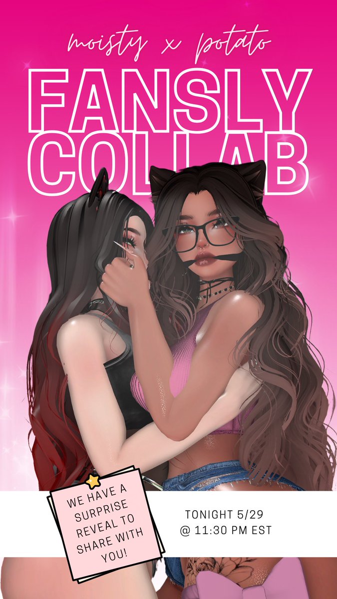 Mark your calendars 🗓️ 

potato x moisty duo VR collab stream TONIGHT @ 11:30 PM EST 💦 

<a href="/Moistness_vr/">Moistness</a> &amp; I have something exciting to show you so don’t miss out 🩷