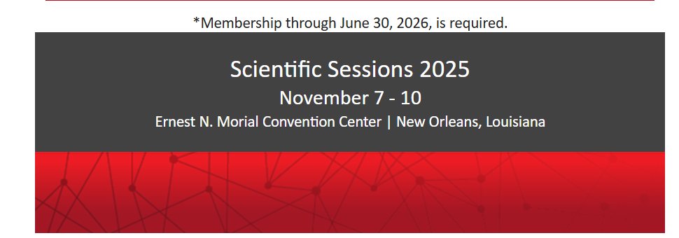 Kidney in Cardiovascular Disease (@kidneyincvd) on Twitter photo .<a href="/KidneyInCVD/">Kidney in Cardiovascular Disease</a> family! Please save the date for the 2025 Scientific Sessions.
Read below for important benefits at this conference for members and click the link to renew or Join <a href="/AHAScience/">AHA Science</a> 👇👇👇👇professional.heart.org/en/professiona… .<a href="/KidneyInCVD/">Kidney in Cardiovascular Disease</a> family! Please save the date for the 2025 Scientific Sessions.
Read below for important benefits at this conference for members and click the link to renew or Join <a href="/AHAScience/">AHA Science</a> 👇👇👇👇professional.heart.org/en/professiona…