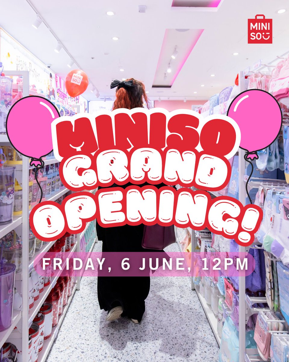 Join MINISO for the grand opening at Braehead Shopping Centre on Friday, 6th June at 12pm!

Expect goody bags worth £25, fun entertainment, a visit from the MINISO mascot, and plenty more surprises.

Located lower level, near MAC. Don’t miss out—see you there!

#minisouk #ad
