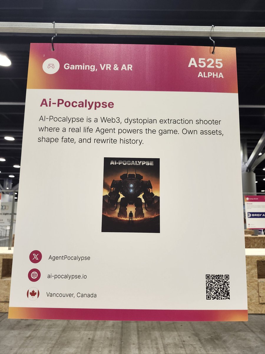 AgentPocalypse's tweet image. Day 2 @WebSummitVan. Come check us out at booth #A525. We are bringing the #1 gaming franchise to @base. 

@AgentPocalypse doesn&apos;t just blur the lines between fiction and reality. It removes them completely. 
#WebSummitVancouver #base #Web3 #Gaming #Ai
