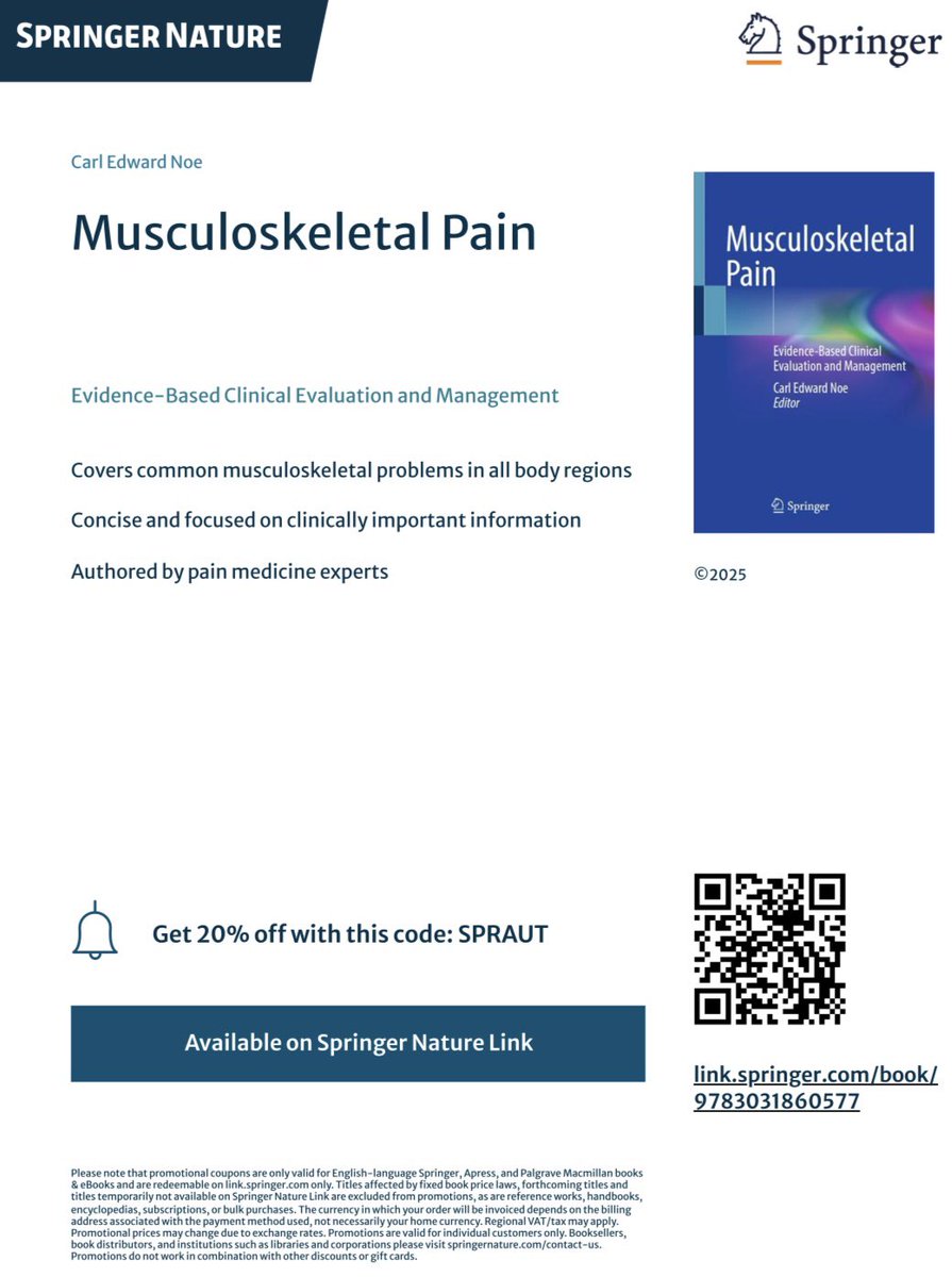 Roby Ackerman (@robyackerman) on Twitter photo Excited and honored to contribute four chapters to Musculoskeletal Pain, edited by Dr Carl Noe, and collaborate with colleagues at <a href="/MoffittNews/">Moffitt Cancer Center</a> <a href="/MCCAnesthesia/">MCC Department of Anesthesiology and Critical Care</a> <a href="/Duke_Anesthesia/">Duke Anesthesiology</a> <a href="/UTSW_Anesthesia/">UTSW Anesthesiology</a> <a href="/drpeteryi/">Peter Yi</a> <a href="/FarooqAnwarMD/">Farooq Anwar, M.D. MBA</a>. Discount code in images <a href="/SpringerNature/">Springer Nature</a> Excited and honored to contribute four chapters to Musculoskeletal Pain, edited by Dr Carl Noe, and collaborate with colleagues at <a href="/MoffittNews/">Moffitt Cancer Center</a> <a href="/MCCAnesthesia/">MCC Department of Anesthesiology and Critical Care</a> <a href="/Duke_Anesthesia/">Duke Anesthesiology</a> <a href="/UTSW_Anesthesia/">UTSW Anesthesiology</a> <a href="/drpeteryi/">Peter Yi</a> <a href="/FarooqAnwarMD/">Farooq Anwar, M.D. MBA</a>. Discount code in images <a href="/SpringerNature/">Springer Nature</a>