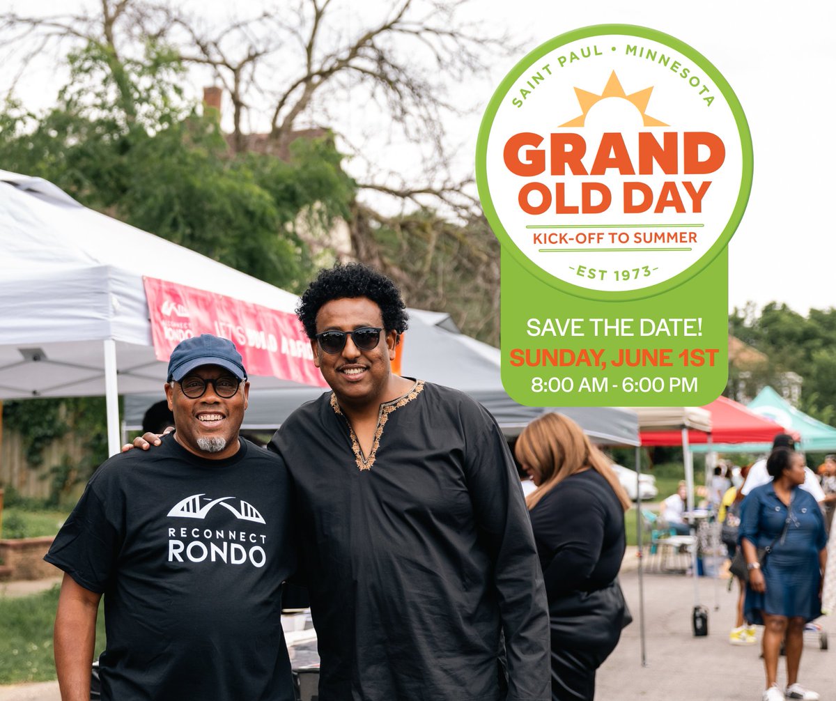 Join us at Grand Old Day THIS SUNDAY—our booth is right between Dunlap Street &amp; Ayd Mill. Swing by and learn how we’re reconnecting the Rondo community.

#GrandOldDay #BuildaBridgeToBetter #TwinCitiesEvents #KickOffToSummer