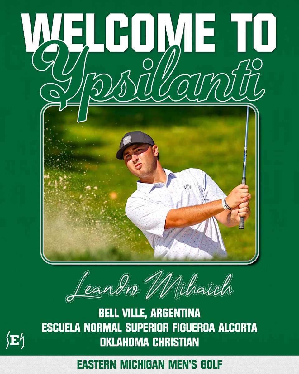 Eastern Michigan Men's Golf (@emu_golf) on Twitter photo ๐๐๐๐๐ ๐๐ ๐ฅ๐ ๐๐ก๐ค๐๐๐๐๐ฅ๐!
โณ๏ธ Leandro Mihaich
๐บ๏ธ Bell Ville, Argentina ๐ฆ๐ท
๐ Oklahoma Christian
๐ 2024 Jack Nicklaus Award Winner
๐ 2025 Jack Nicklaus Award Finalist
๐บ๐ธ 2x NCAA DII All-American
๐ Ranked #9 in NCAA DII
#EMUEagles ๐๐๐๐๐ ๐๐ ๐ฅ๐ ๐๐ก๐ค๐๐๐๐๐ฅ๐!
โณ๏ธ Leandro Mihaich
๐บ๏ธ Bell Ville, Argentina ๐ฆ๐ท
๐ Oklahoma Christian
๐ 2024 Jack Nicklaus Award Winner
๐ 2025 Jack Nicklaus Award Finalist
๐บ๐ธ 2x NCAA DII All-American
๐ Ranked #9 in NCAA DII
#EMUEagles