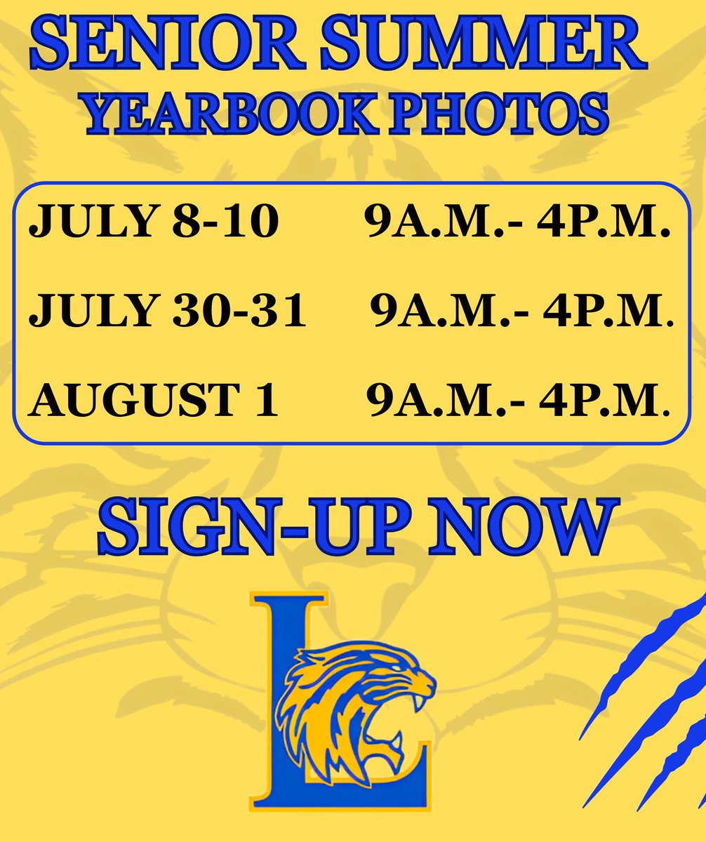 📷📷CLASS of 2026!!!! It's time to sign up for senior photos. Below is the link. Sign up now! Space will fill quickly! Sign up HERE: seniors.legacystudios.com/lexington-hs-l…