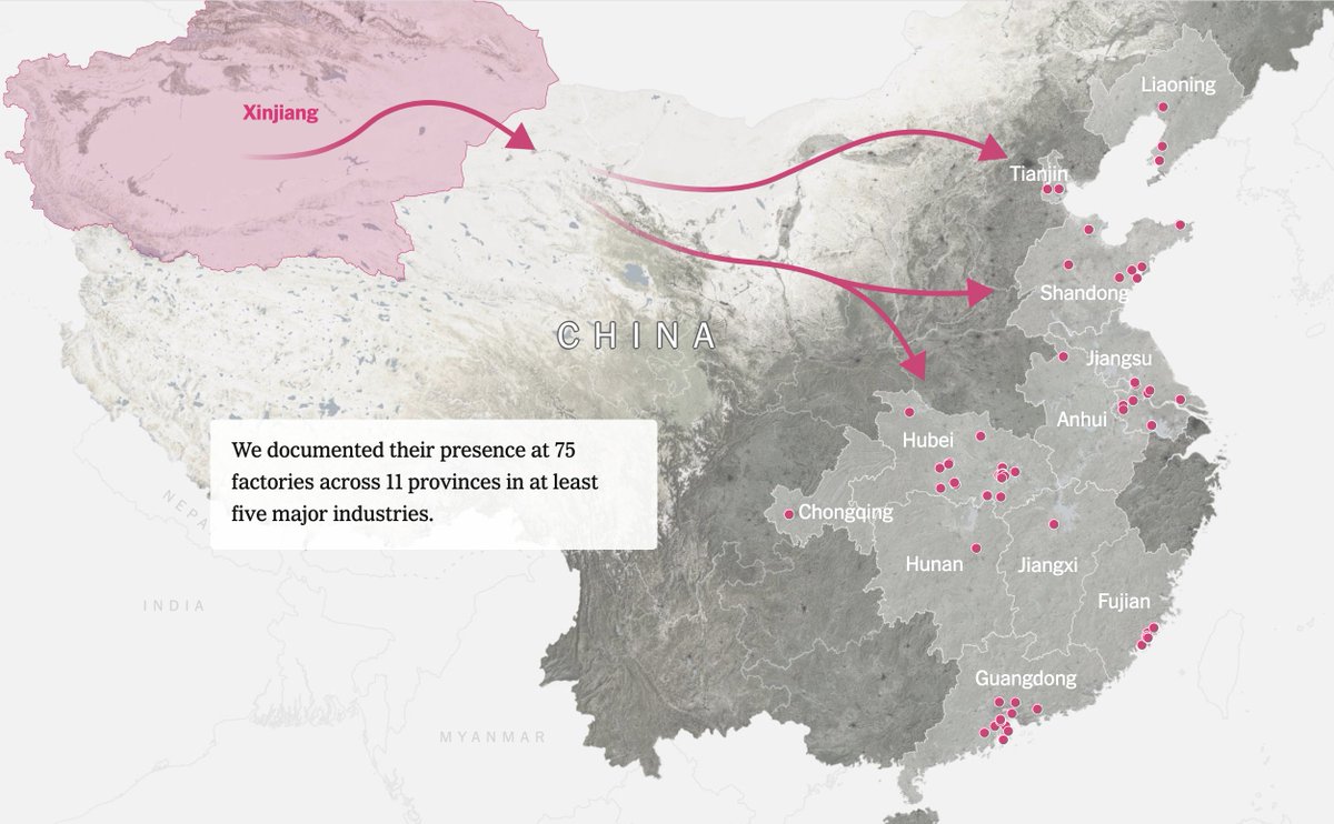 Adrian Zenz (@adrianzenz) on Twitter photo Major media investigation finds thousands of Uyghurs forced to work in 75 factories across 11 Chinese regions, with links to major western companies. I supported this joint investigation into state-imposed forced labor transfers by <a href="/nytimes/">The New York Times</a> <a href="/derspiegel/">DER SPIEGEL</a> <a href="/TBIJ/">The Bureau of Investigative Journalism</a>. THREAD: 👇 Major media investigation finds thousands of Uyghurs forced to work in 75 factories across 11 Chinese regions, with links to major western companies. I supported this joint investigation into state-imposed forced labor transfers by <a href="/nytimes/">The New York Times</a> <a href="/derspiegel/">DER SPIEGEL</a> <a href="/TBIJ/">The Bureau of Investigative Journalism</a>. THREAD: 👇