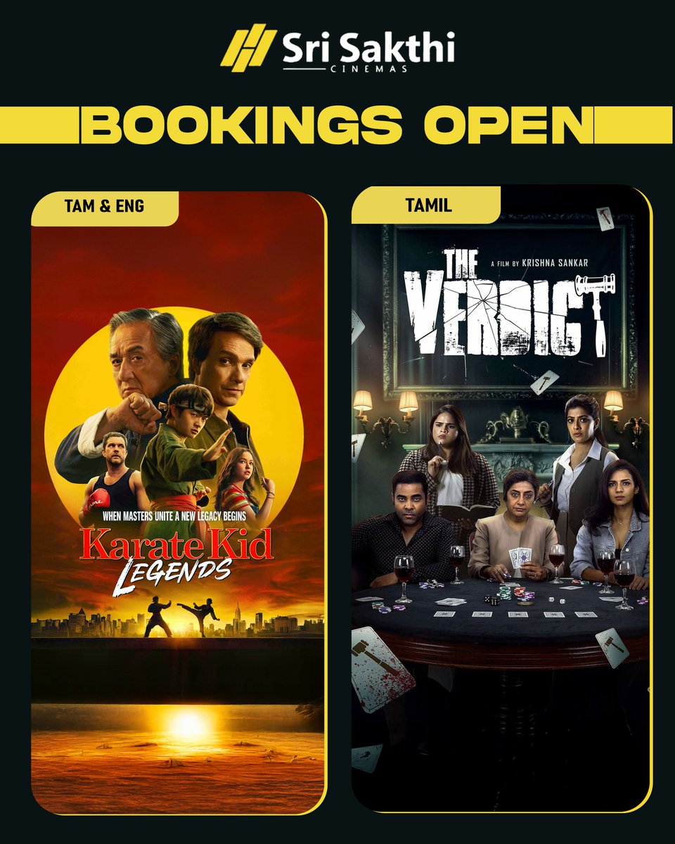Sri Sakthi Cinemas (@srisakthicinema) on Twitter photo It's time for a MOONWALK🕺🏻 with the KARATE KID🥷🏻
Experience the entertainers at <a href="/srisakthicinema/">Sri Sakthi Cinemas</a>
BOOKING LINK IN BIO 🔗
#Moonwalk #Jinn #KarateKidLegends #theverdict It's time for a MOONWALK🕺🏻 with the KARATE KID🥷🏻
Experience the entertainers at <a href="/srisakthicinema/">Sri Sakthi Cinemas</a>
BOOKING LINK IN BIO 🔗
#Moonwalk #Jinn #KarateKidLegends #theverdict