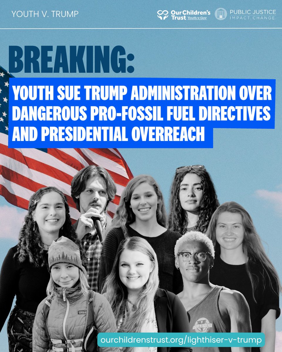 youthvgov's tweet image. 🚨 Youth from Montana and four other states are suing the Trump administration for violating their constitutional rights with executive orders that fast-track fossil fuel projects, worsen the climate crisis, and suppress climate science. PR: bit.ly/youthsuetrump-… #YouthvGov