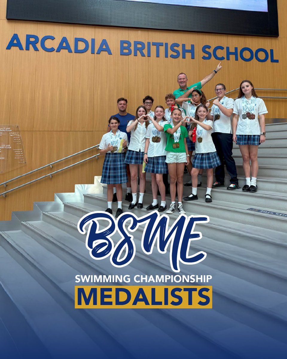 ArcadiaSch's tweet image. Making waves and bringing home the gold! Huge congratulations to our ABS champions for proudly representing our school and dominating the BSME Swimming Championship!
#BSME #SwimToWin #SwimmingCompetition #Swimming #BSMESports #Sports #UAE #Dubai #Education #ABS #Learning
