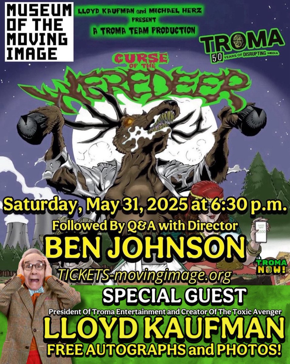 ᴛʀᴏᴍᴀ ᴇɴᴛᴇʀᴛᴀɪɴᴍᴇɴᴛ (@troma_team) on Twitter photo If you haven’t gotten your tickets yet make sure you do soon because the one and only <a href="/lloydkaufman/">Lloyd Kaufman</a> President of Troma Entertainment and Creator of the Toxic Avenger will be there as well and if we’re lucky maybe there’ll be a full moon 🌑 If you haven’t gotten your tickets yet make sure you do soon because the one and only <a href="/lloydkaufman/">Lloyd Kaufman</a> President of Troma Entertainment and Creator of the Toxic Avenger will be there as well and if we’re lucky maybe there’ll be a full moon 🌑