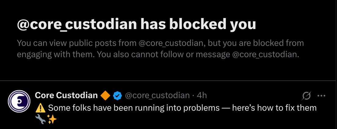 DesLoKz (@deslokz) on Twitter photo I would say ya some folks have been running into problems with <a href="/core_custodian/">Core Custodian 🔶</a>. They suspiciously copy my Taya AI pictures and then block me after I say it was ok to do so. NICE
I was going to start using their wallet, but if their customer service is to block you. Not very I would say ya some folks have been running into problems with <a href="/core_custodian/">Core Custodian 🔶</a>. They suspiciously copy my Taya AI pictures and then block me after I say it was ok to do so. NICE
I was going to start using their wallet, but if their customer service is to block you. Not very