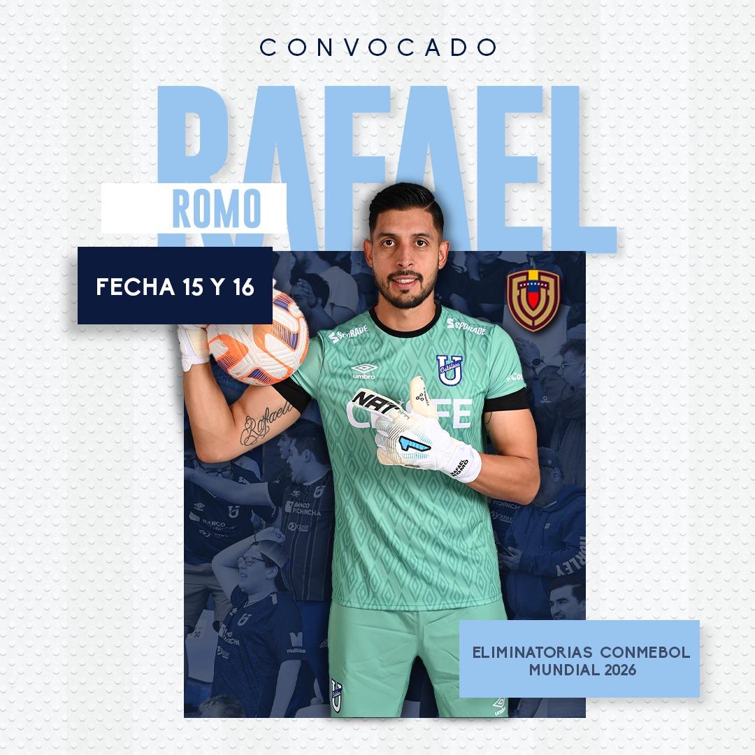 Felicitamos a nuestro guerrero por su convocatoria con <a href="/FVF_Oficial/">FVF</a> para las eliminatorias CONMEBOL al mundial 2️⃣0️⃣2️⃣6️⃣ 🇻🇪

Rafa Romo 🧤

¡A dejarlo todo Rafa! 🔵⚪️

#FamiliaCammarata 
#TodosPorCatólica 
#ElNuevoTrencitoAzul
