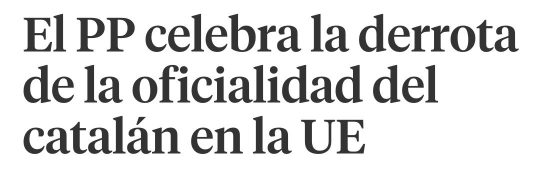 Комісаp (@casfetera) on Twitter photo Solamente a <a href="/NunezFeijoo/">Alberto Núñez Feijóo</a> se le ocurre invitar a Junts a una moción de censura contra Pedro Sánchez al día siguiente de "celebrar" la derrota de la oficialidad del catalán en la UE que su propio partido ha promovido. Solamente a <a href="/NunezFeijoo/">Alberto Núñez Feijóo</a> se le ocurre invitar a Junts a una moción de censura contra Pedro Sánchez al día siguiente de "celebrar" la derrota de la oficialidad del catalán en la UE que su propio partido ha promovido.