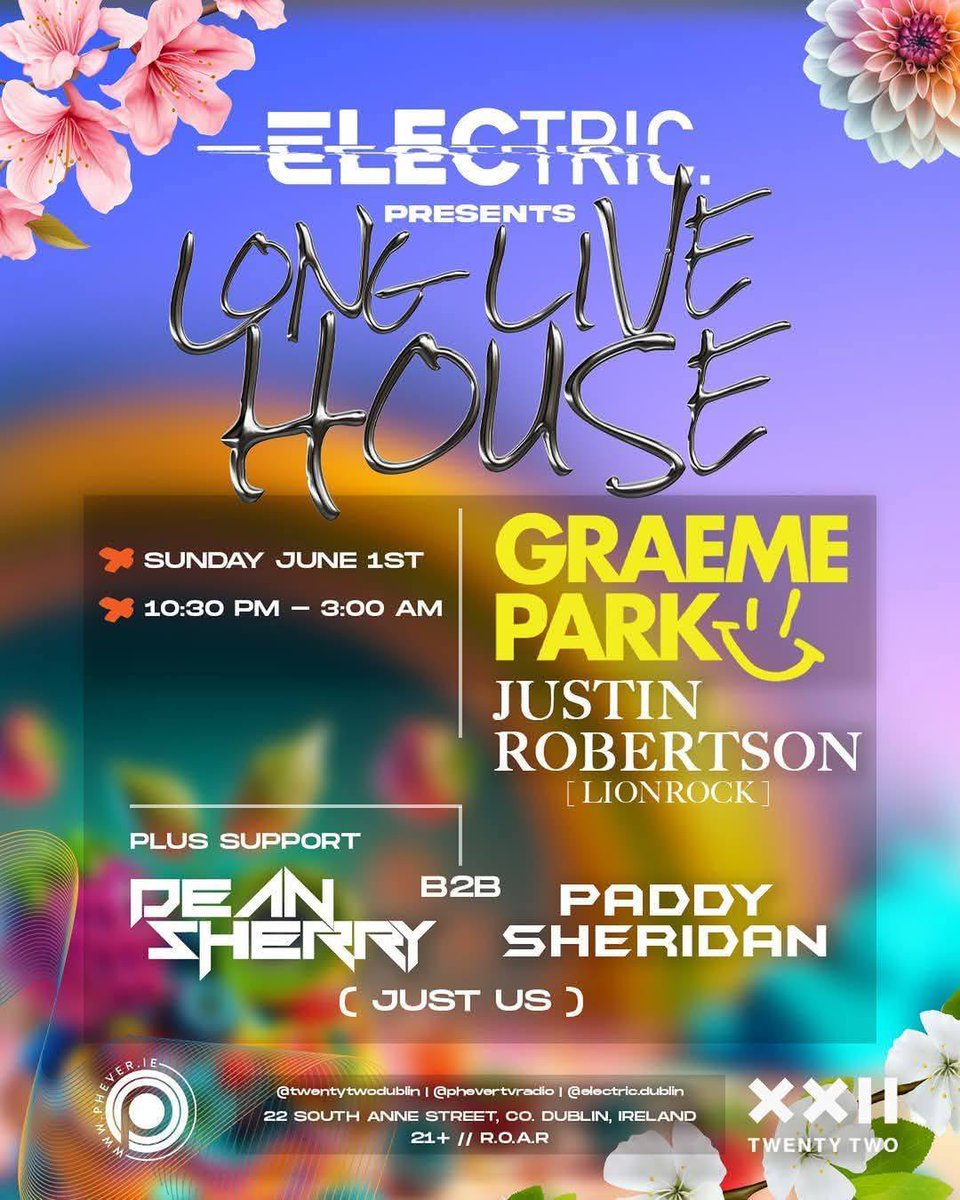 909originals (@909originals) on Twitter photo Two absolute legends of the scene – <a href="/graemepark/">Graeme Park ⭐️⭐️</a> and <a href="/robertsonjustin/">Justin Robertson</a> – touch down in Dublin this June Bank Holiday Sunday (1 June) for <a href="/phevertvradio/">Phever TV-Radio</a> Electric Presents 'Long Live House' at Twenty Two Dublin. 🙂
Tickets available here: eventbrite.ie/e/electric-pre… Two absolute legends of the scene – <a href="/graemepark/">Graeme Park ⭐️⭐️</a> and <a href="/robertsonjustin/">Justin Robertson</a> – touch down in Dublin this June Bank Holiday Sunday (1 June) for <a href="/phevertvradio/">Phever TV-Radio</a> Electric Presents 'Long Live House' at Twenty Two Dublin. 🙂
Tickets available here: eventbrite.ie/e/electric-pre…