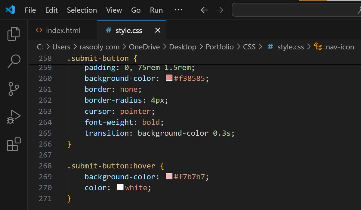 𝒵𝒶𝒽𝓇𝒶 ℳℯ𝒽𝓂𝒶𝓃𝒹ℴ𝓊𝓈𝓉 (@zahra_2003_m) on Twitter photo Writing 271 lines of CSS code, for a final project! 😉
Coming soon...
#afghangirlscode
#HTML #CSS
<a href="/CodeToInspire/">Code to Inspire</a>
<a href="/E_Ehrari/">Ehsan Ehrari</a>
<a href="/f_forough/">Fereshteh Forough</a> Writing 271 lines of CSS code, for a final project! 😉
Coming soon...
#afghangirlscode
#HTML #CSS
<a href="/CodeToInspire/">Code to Inspire</a>
<a href="/E_Ehrari/">Ehsan Ehrari</a>
<a href="/f_forough/">Fereshteh Forough</a>