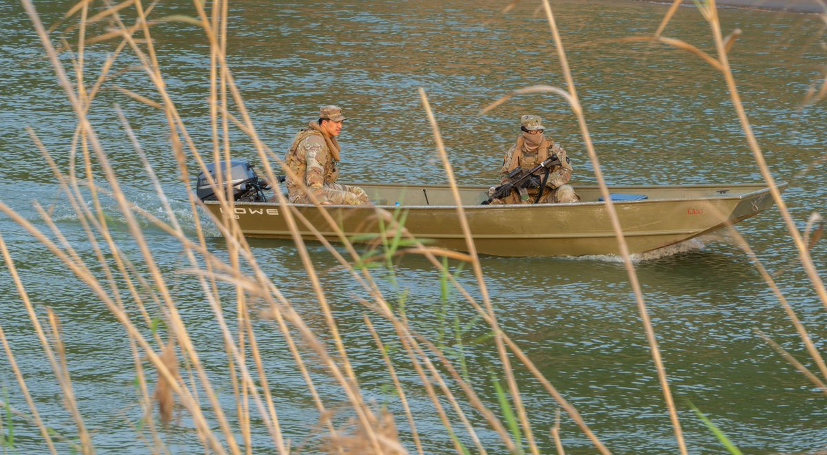 National Guard (@usnationalguard) on Twitter photo Border Security is national security.
<a href="/TXMilitary/">Texas Military Dept.</a> Soldiers patrol the Rio Grande River conducting boat operations to prevent, deter, and interdict illegal activity at the #SouthernBorder. Border Security is national security.
<a href="/TXMilitary/">Texas Military Dept.</a> Soldiers patrol the Rio Grande River conducting boat operations to prevent, deter, and interdict illegal activity at the #SouthernBorder.