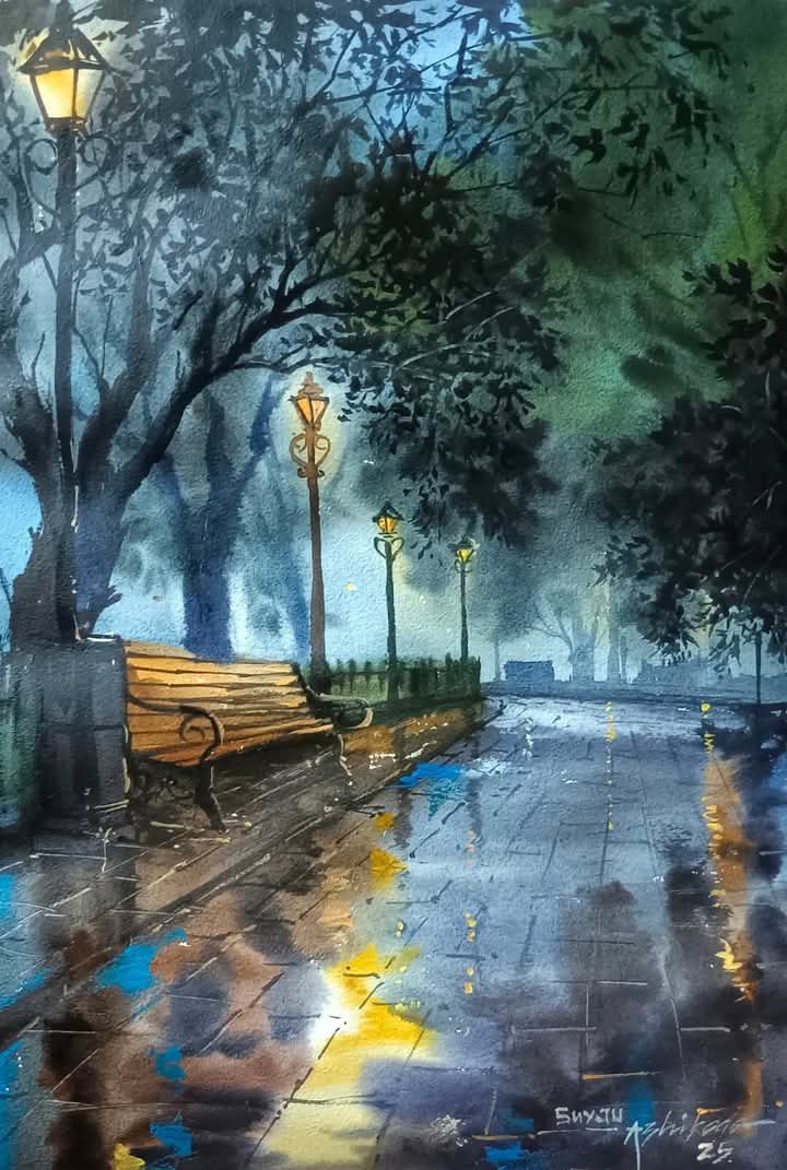 MarwanKhaddaj's tweet photo. 🎨
"After rain"
By:
Unknown artist 
#water_colour on paper https://t.co/AHLH2LwRIM