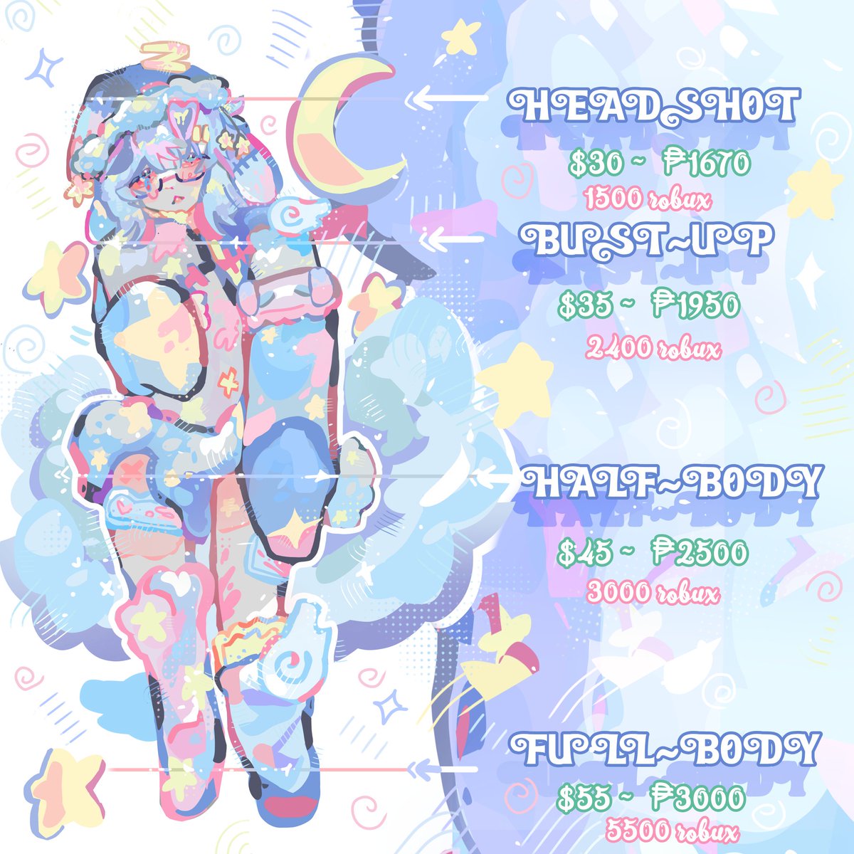 somnumzi's tweet image. ☁️Cₒₘₘᵢₛₛᵢₒₙ ₚᵣᵢcₑₛ !! 🍥
→ 🌷 [ˢᵗᵃᵗᵘˢ] ~ ₒₚₑₙ 🍰
→  💌 ᴰᵐ ✅️  ₒₚₑₙ 
☆ 💤 Robux coms : [ˢᵗᵃᵗᵘˢ] ~ ᶜˡᵒˢᵉᵈ 💧
────୨ৎ────
 #artmoots #Commission #commissionart