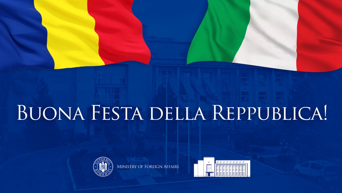 Warm congratulations to the Italian people on the occasion of #FestaDellaRepubblica 2025! Romania and Italy are developing an ever-stronger Consolidated Strategic Partnership, based on pragmatic political dialogue, deep economic cooperation, rich cultural exchanges, people to