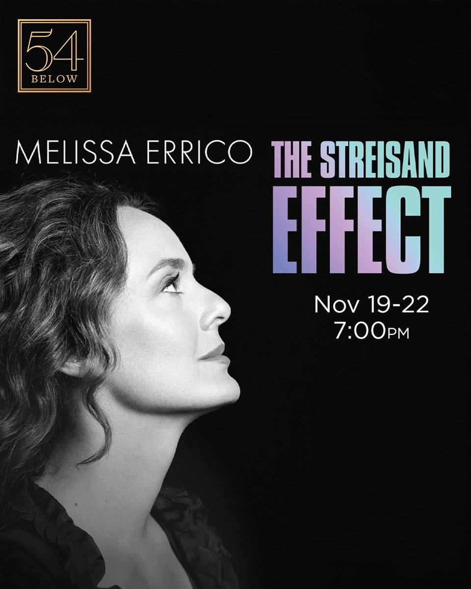 54 Below (@54below) on Twitter photo On public sale at noon today! Hear Tony nominee <a href="/melissa_errico/">Melissa Errico</a> celebrate Barbra Streisand in a breathtaking new show. Alongside Streisand's very own pianist & guitarist, the leading lady will salute her fellow New Yorker in a night of Barbra classics. 54below.org/StreisandEffect On public sale at noon today! Hear Tony nominee <a href="/melissa_errico/">Melissa Errico</a> celebrate Barbra Streisand in a breathtaking new show. Alongside Streisand's very own pianist & guitarist, the leading lady will salute her fellow New Yorker in a night of Barbra classics. 54below.org/StreisandEffect