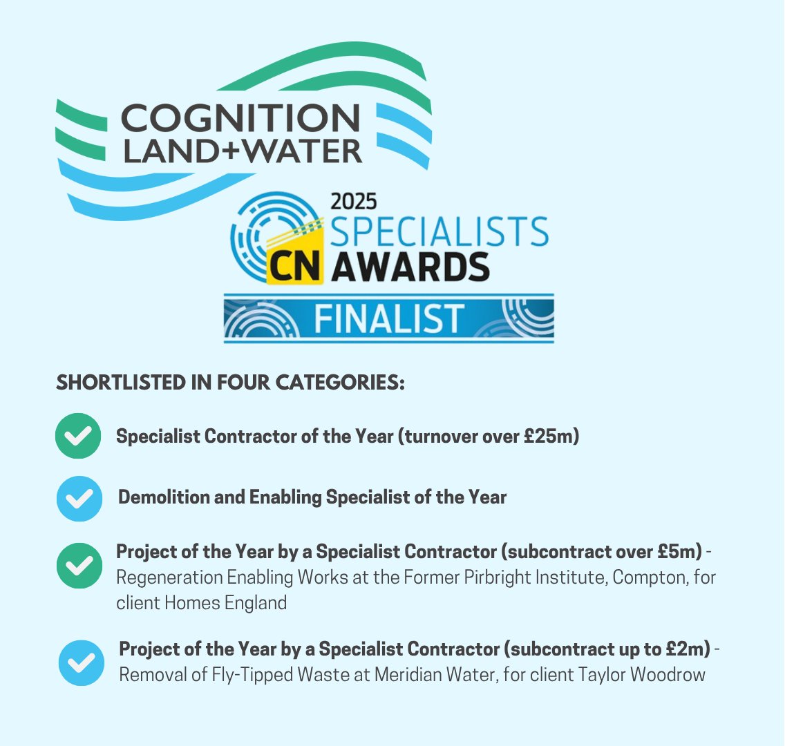 Cognition Land and Water (@cognitionlw) on Twitter photo The shortlist for the CN Specialists Awards 2025 is out and we are proud to announce that Cognition Land and Water has been shortlisted in four categories!
cognitionlandandwater.com/news/386/142/F…
#CNSpecialists #Awards #Shortlist #Construction #Contactor #GroundEngineering
<a href="/CNplus/">Construction News</a> The shortlist for the CN Specialists Awards 2025 is out and we are proud to announce that Cognition Land and Water has been shortlisted in four categories!
cognitionlandandwater.com/news/386/142/F…
#CNSpecialists #Awards #Shortlist #Construction #Contactor #GroundEngineering
<a href="/CNplus/">Construction News</a>