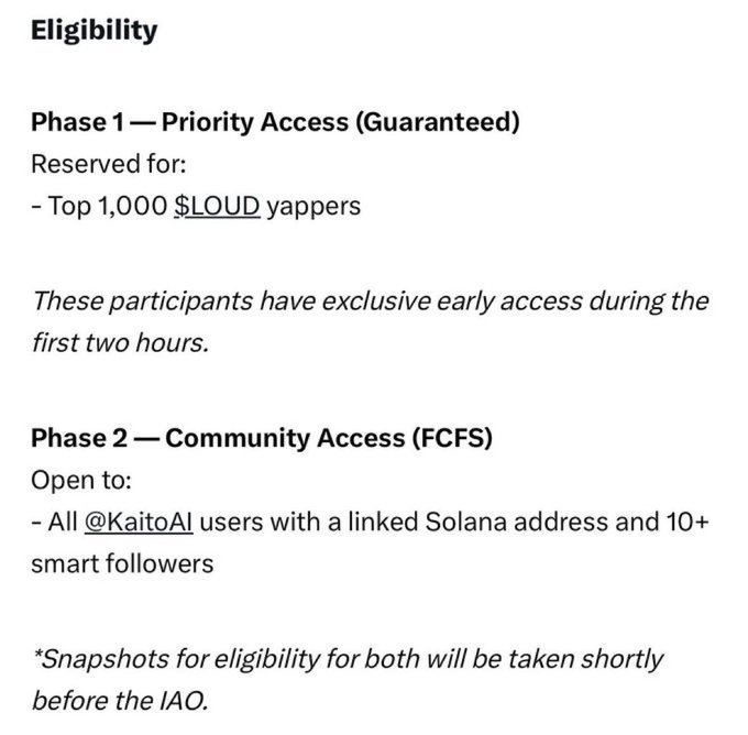 0x_dhan's tweet photo. The @stayloudio  Initial Attention Offering (IAO) is going LIVE 🔥 (no one expected this)

Let me break it down real simple 🧵👇

1️⃣ $LOUD Tokenomics

-Total Supply: 1,000,000,000
-Token Sale: 450M (45%)
-LP: 450M (45%)
-Community: 100M (10%)
-Solid, clean split. No crazy unlocks

2️⃣ IAO Structure (Where it gets spicy)

💰 Raise Target: 400 SOL (~$70,000)
FDV? Just $155k 👀 That’s tiny

-Cap: 0.2 SOL

💡 No double dipping: Phase 1 buyers can’t join Phase 2. Fair system.

3️⃣ Post-Sale Plan?

-Full 400 SOL + 450M $LOUD → LP on Meteora
-Trading begins
-Weekly rewards from mindshare + fees

4️⃣ How to qualify?

Get in the Top 1,000 $LOUD leaderboard:
-Login: https://t.co/EBPoOL0Wrh
-Link X + Sol
-Engage with @stayloudio content (real content, not spam)
-Earn mindshare, climb the leaderboard😌

5️⃣ Why I’m interested:

-Low FDV (155k) = asymmetric upside
-Big LP lock = real liquidity
-Attention economy = fresh narrative
-Kaito + Solana + Loud = strong combo🔥

Even a 16M FDV = ~100x from presale 
 Small raise = small floats 👀

The IAO drops May 31st, 10AM EST | 2PM UTC
Get ready to cook 🤑 Mindshare already heating up 🔥

Are you yapping enough for a seat at the table? 🤔🔥