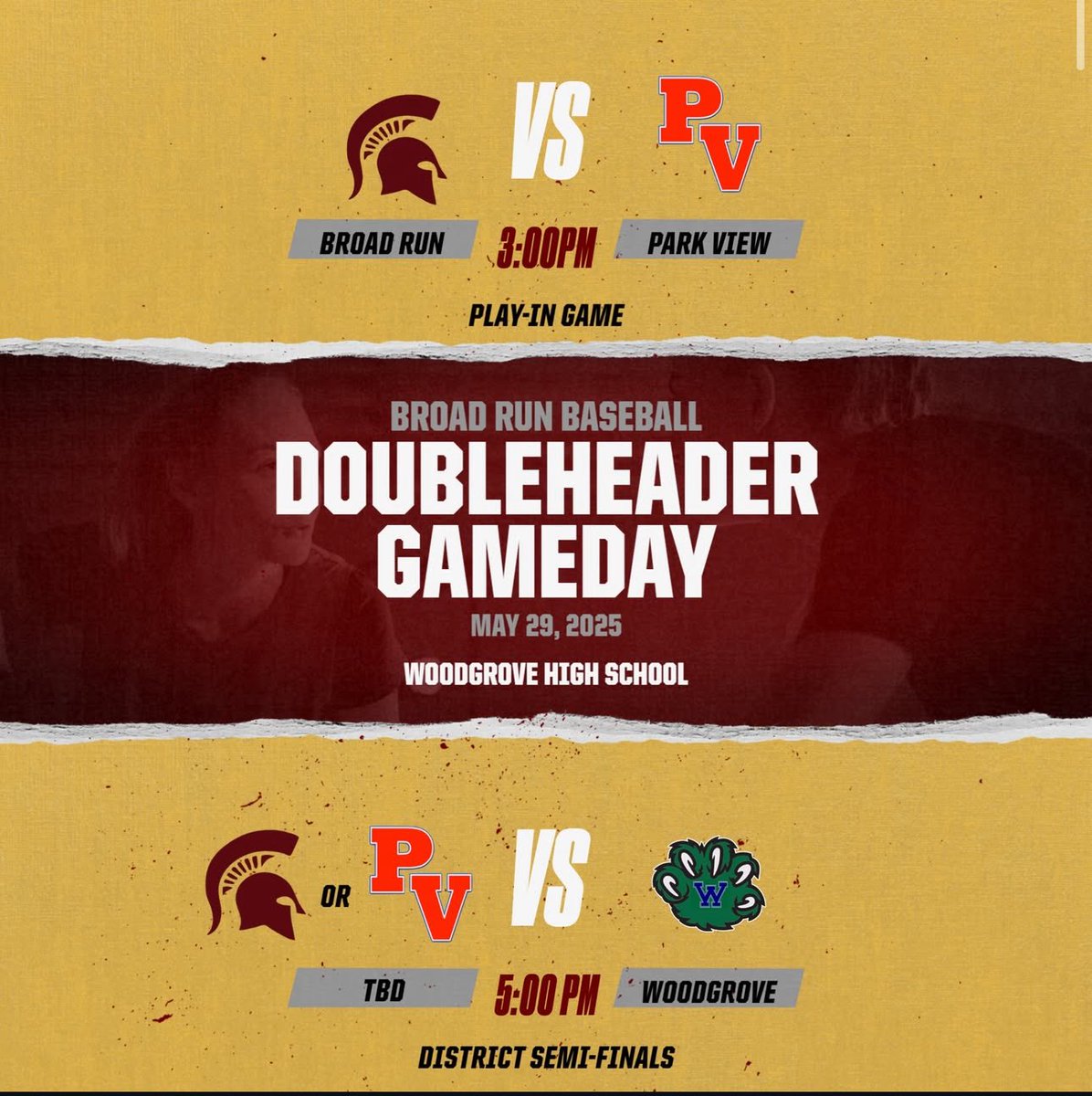 Broad Run Athletic Booster Club (@brabc_info) on Twitter photo <a href="/BRHS_Baseball/">Broad Run HS ⚾️</a> is back in action today and ready to play the District Play-In game vs Park View at 3pm. The winner of that game will move on to District Semis immediately following in a doubleheader vs Woodgrove! Let’s go Spartans! <a href="/BRHS_Baseball/">Broad Run HS ⚾️</a> is back in action today and ready to play the District Play-In game vs Park View at 3pm. The winner of that game will move on to District Semis immediately following in a doubleheader vs Woodgrove! Let’s go Spartans!
