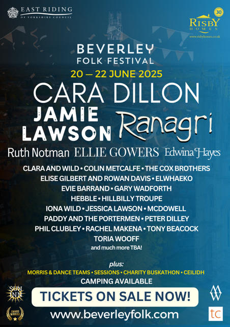 Tickets are now on sale for Beverley Folk Festival!  A fantastic, community-based music event in the heart of the town.  Beverley has been a town of music and festivals for centuries - it's great to see this tradition continue!  beverleyfolk.com