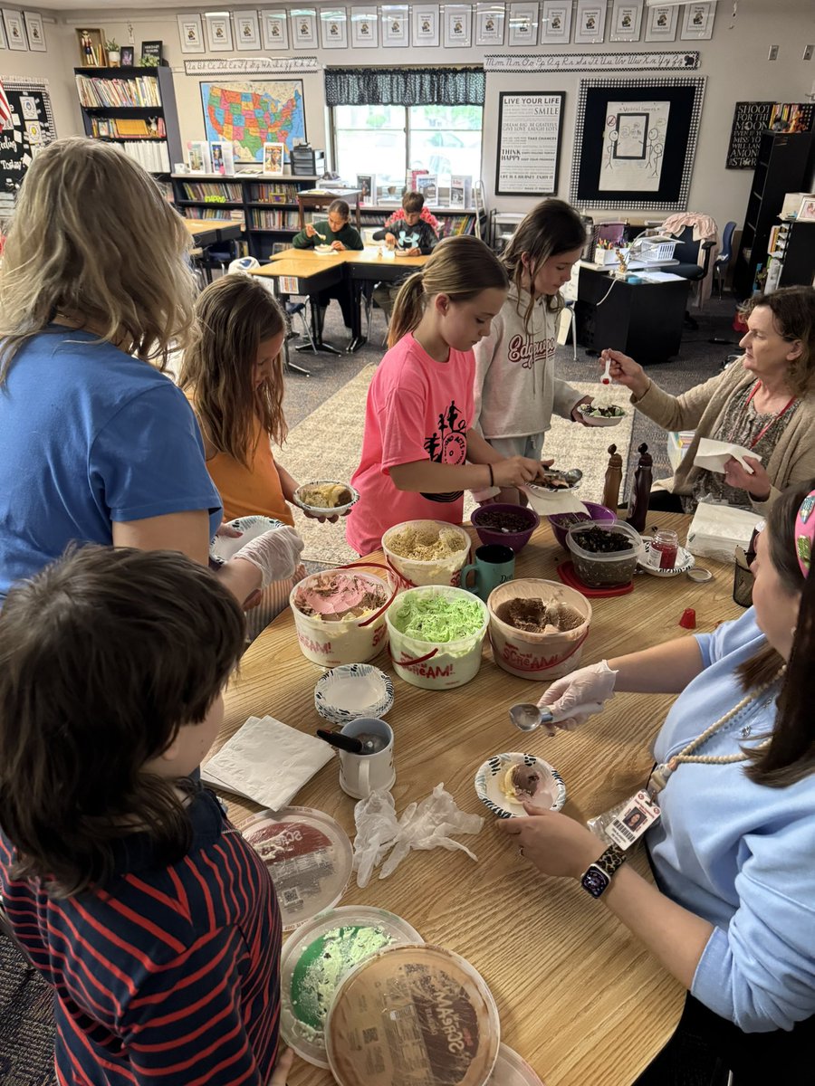 Ice cream sundaes were on board in Mrs. Brown’s classroom. Students have worked really hard to master their multiplication basic facts. For every accomplishment - more ice cream scoops or toppings were added. It was a great day celebrating the students’ mastery of multiplication.