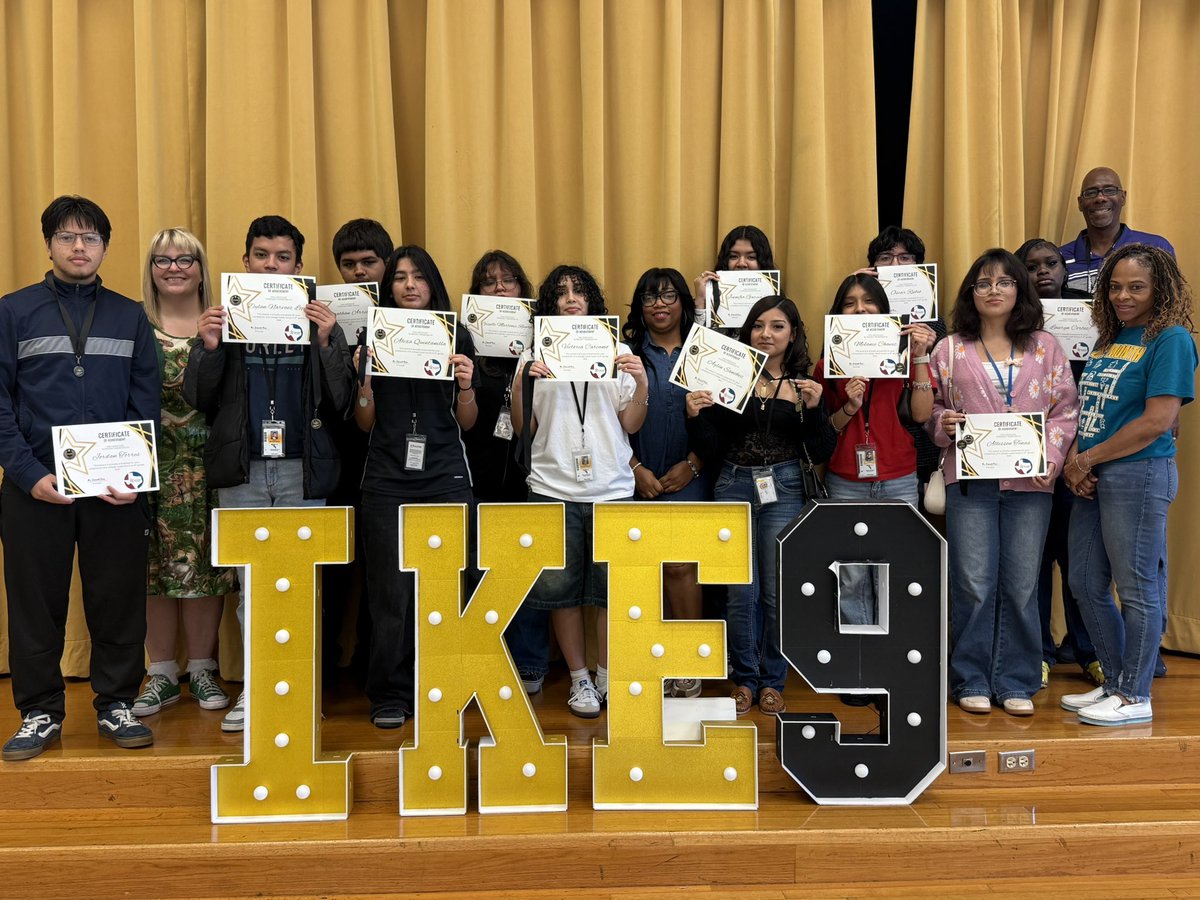 Super proud of these <a href="/Ike9_AISD/">Eisenhower 9 College Prep</a> scholars who earned 9 college credits this year, incredible accomplishment! This is only the beginning and we are cheering for them as they take flight. Swoop, swoop! <a href="/XMRaldine/">XMR</a> <a href="/Darrell88Ross/">Darrell Ross</a> <a href="/DrEMJaime89/">Dr. Estefanie Jaime Aufegger</a> <a href="/AldineGATEway/">AldineISD Advanced Academics</a> <a href="/LeftyJLew/">Jeremy Lewis</a> <a href="/AldineISD/">Aldine ISD</a>