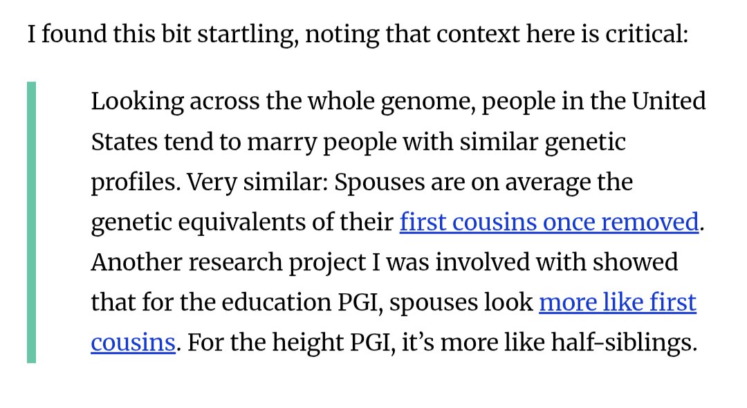 Damien Morris (@damienmorris) on Twitter photo If you liked this quote from Conley, <a href="/tylercowen/">tylercowen</a>, you'll love this Figure from Sunde et al (2024) making the same point. Note the correlation between spouses' polygenic scores for education (.14) is higher than the correlation expected for 1st cousins under random mating (.125)! If you liked this quote from Conley, <a href="/tylercowen/">tylercowen</a>, you'll love this Figure from Sunde et al (2024) making the same point. Note the correlation between spouses' polygenic scores for education (.14) is higher than the correlation expected for 1st cousins under random mating (.125)!