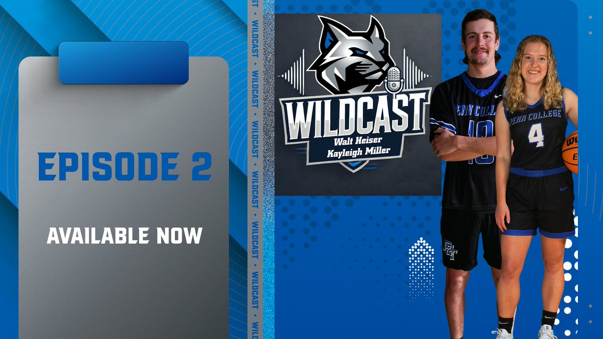 Out now❗Episode 2 of WildCast featuring Penn College Scholar-Athletes of the Year, Walt Heiser and Kayleigh Miller has dropped. Tune in wherever you get your podcasts to hear about their experiences at Penn College🔊