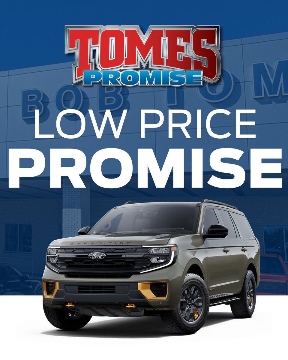 At Bob Tomes Ford, we can usually beat competitor prices - but if we can't, we'll match it, guaranteed! Come see our exclusive Tomes Promise in action today! ✨
 #BobTomesFord #HomeOfTheTomesPromise #Texas #McKinney #ford