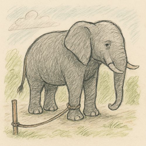 AgileFieldGuide's tweet image. The Elephant & The Ropes 
Illustrates Limiting Beliefs, Organizational Inertia, Psychological Constraint 
agileparables.com/elephant-and-t… 
#Agile