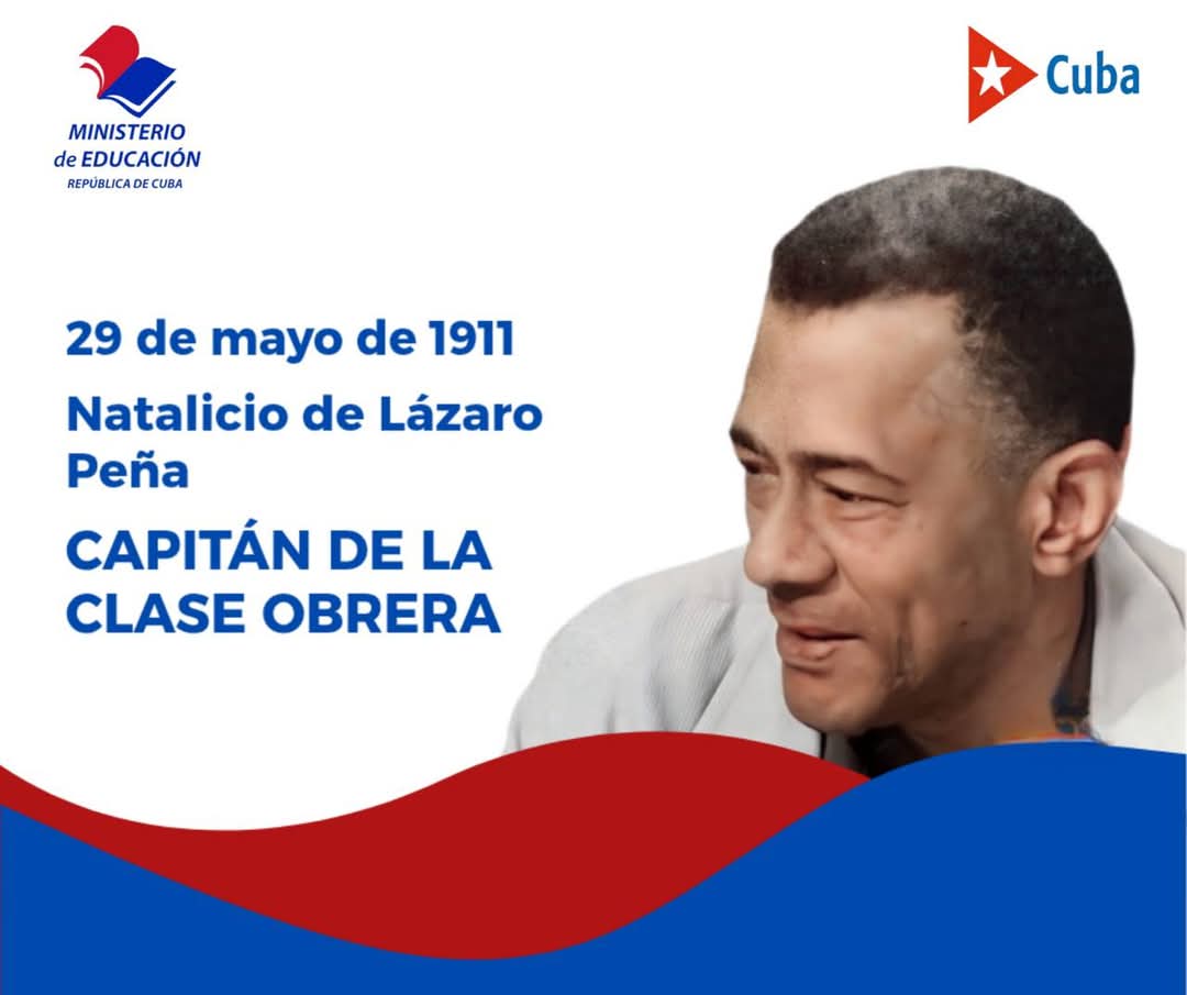 🇨🇺El 29 de Mayo de 1911 nace #LázaroPeña, fundador de la Central de Trabajadores de Cuba. Lázaro Peña es recordado como el "Capitán de la clase obrera cubana" y una figura clave en la historia del sindicalismo y la lucha por los derechos de los trabajadores en #Cuba