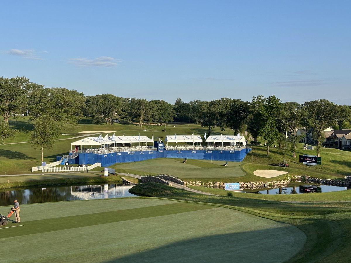 What a beautiful morning to help prep the course for the Principal Charity Classic!