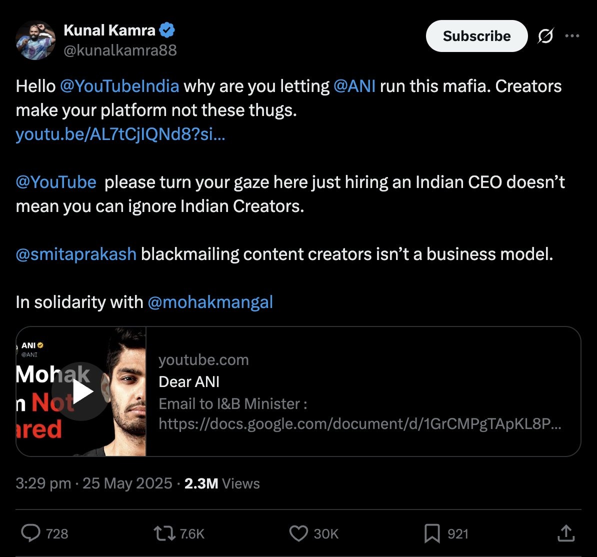 NewsFreak 2.0 (@_peacekeeper2) on Twitter photo . <a href="/kunalkamra88/">Kunal Kamra</a>, what's with the quick delete button on your ANI jabs?
If you're bold enough to throw punches online, why backtrack when they hit you with a legal notice?
Stand by your claims or don’t tweet at all.
Deleting posts just screams you know you crossed a line. . <a href="/kunalkamra88/">Kunal Kamra</a>, what's with the quick delete button on your ANI jabs?
If you're bold enough to throw punches online, why backtrack when they hit you with a legal notice?
Stand by your claims or don’t tweet at all.
Deleting posts just screams you know you crossed a line.