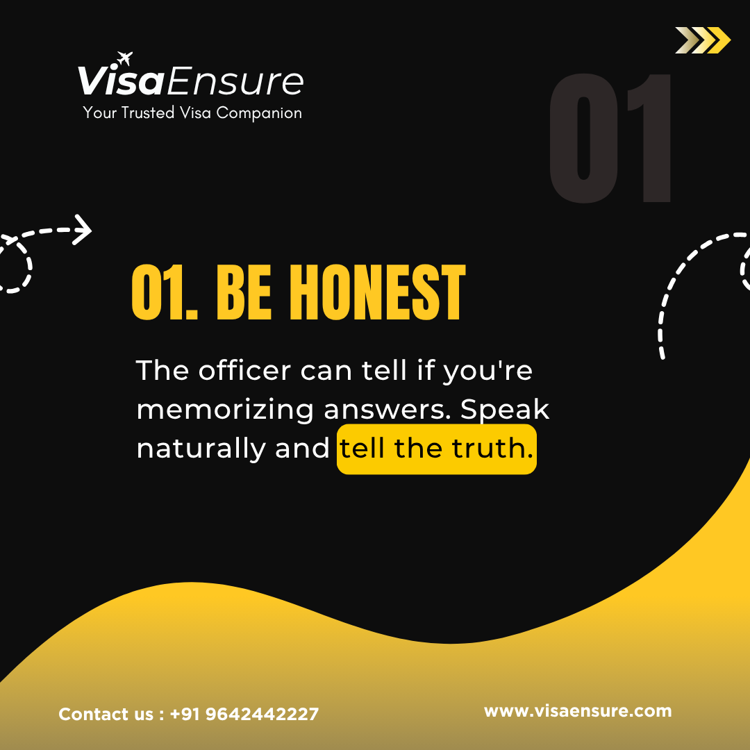 Visa_Ensure's tweet image. 😬 Visa interview coming up? Don’t stress!

Here are 5 quick tips to ace it👇
✅ Be honest
✅ Stay confident
✅ Know your docs
✅ Dress smart
✅ Keep it clear

💡 Free prep call: 096424 42227
🌐 visaensure.com

#USVisa #VisaInterviewTips #F1Visa #B1B2Visa #VisaEnsure