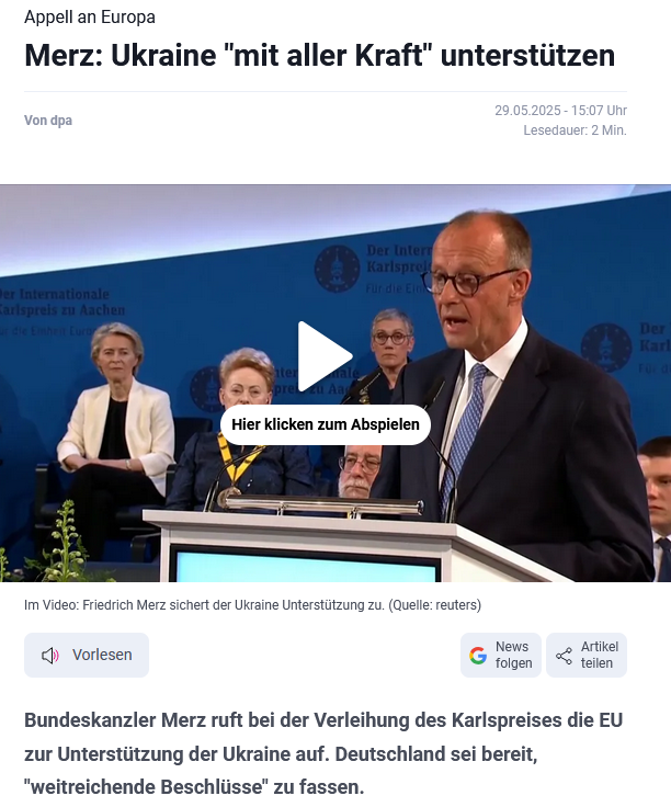 Es ist unglaublich: Ein Bundeskanzler, der sein gesamtes politisches Handeln auf das Wohlergehen eines fremden Landes konzentriert, der nahezu besessen von der Ukraine ist, der bereit ist, nicht nur Deutschland, sondern ganz Europa für die nächsten Jahre in Verderben, Krieg und