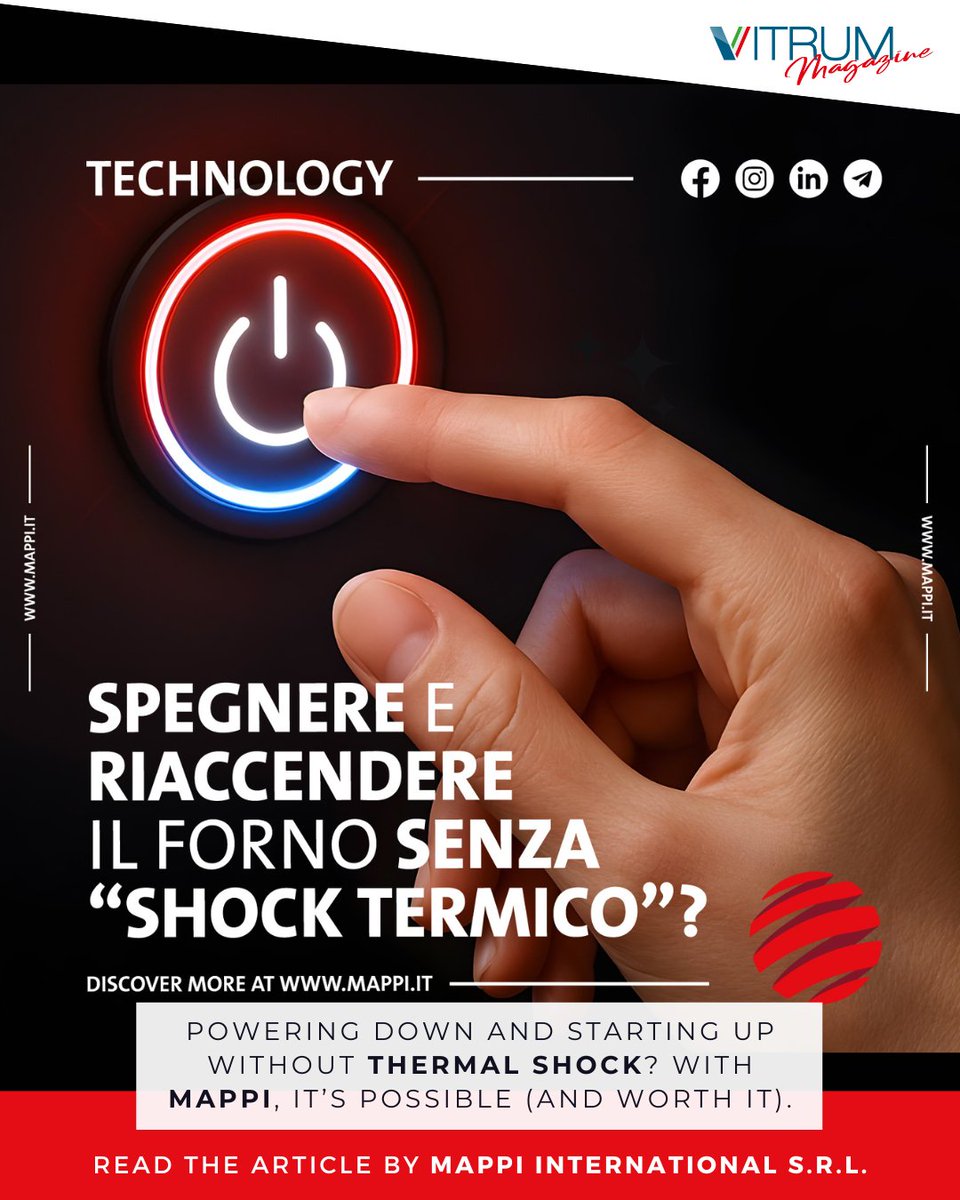 Powering down and starting up a furnace without thermal shock? With MAPPI, you can! Discover how this philosophy shapes not only our products but also the way we’ll take part in VITRUM 2025!

➡️ vitrumlife.it/en/spegnere-e-…

#glass #glassindustry #VITRUM25
