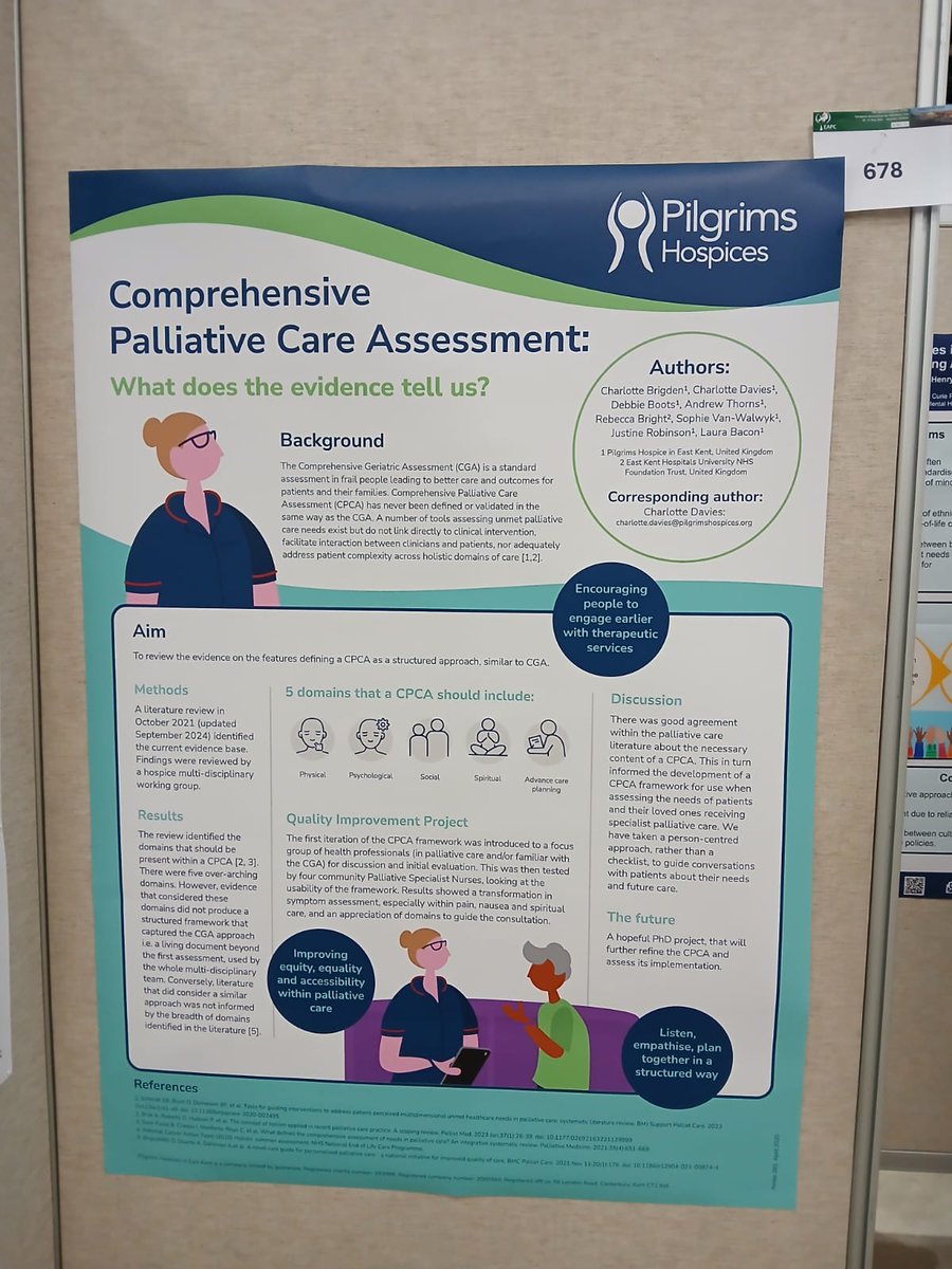 PHEKResearch's tweet photo. Great to have our TACP, Charlotte Davies presenting @PilgrimsHospice work on Comprehensive palliative care assessment at the   #eapc2025 in Helsinki. Watch this space for more from her on this topic! https://t.co/vcaT3o0NNY