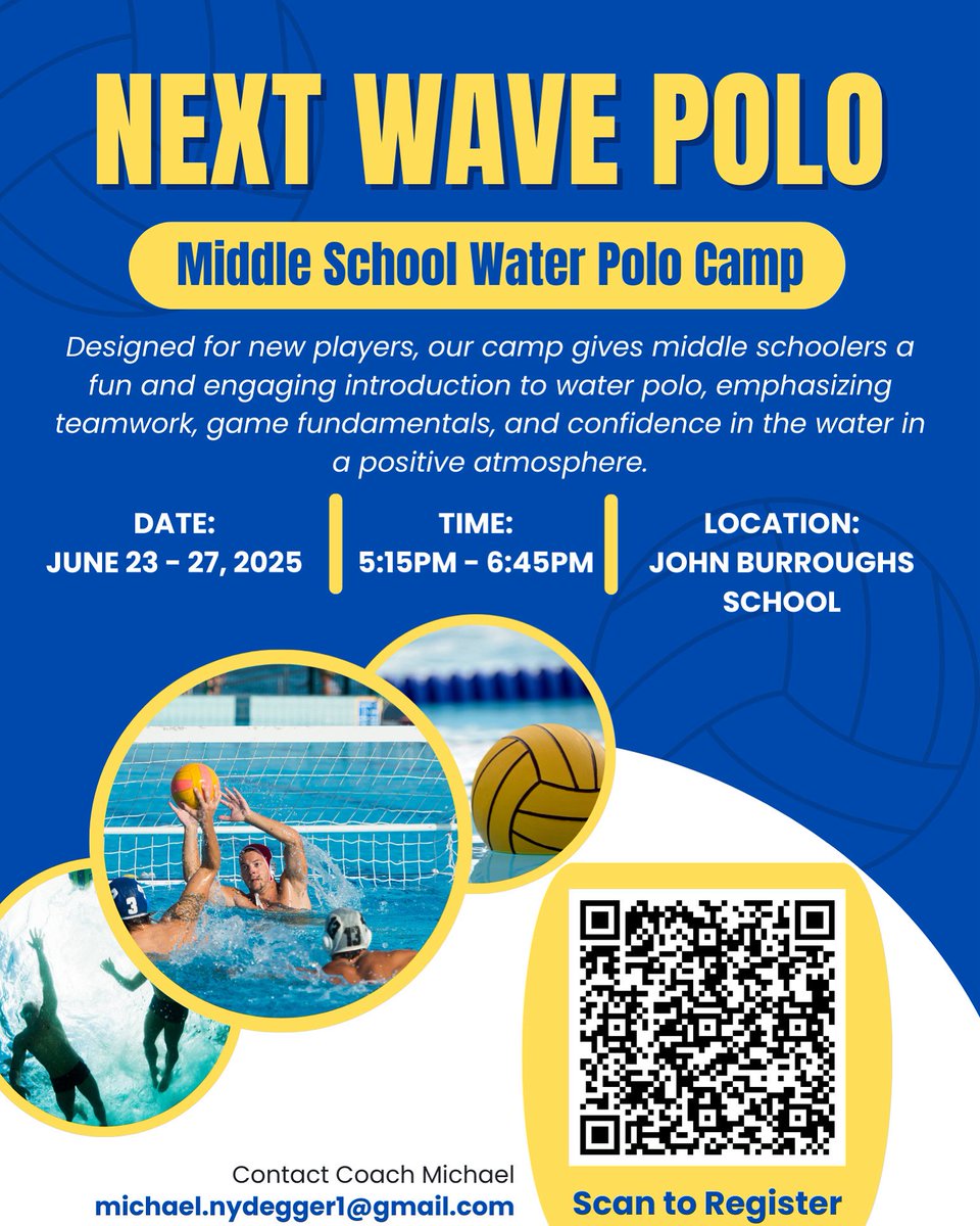 Looking for a way to get your middle schoolers into water polo? Check out this opportunity!!