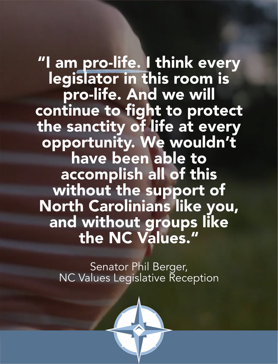 At our Legislative Reception last week, <a href="/SenatorBerger/">Senator Phil Berger</a> remembered and celebrated the pro-life victories that <a href="/NCValues/">🧭 NC Values</a> has been fighting for over the past decade and a half, including the passage of legislation to:
• Save babies who survived a botched abortion
• End
