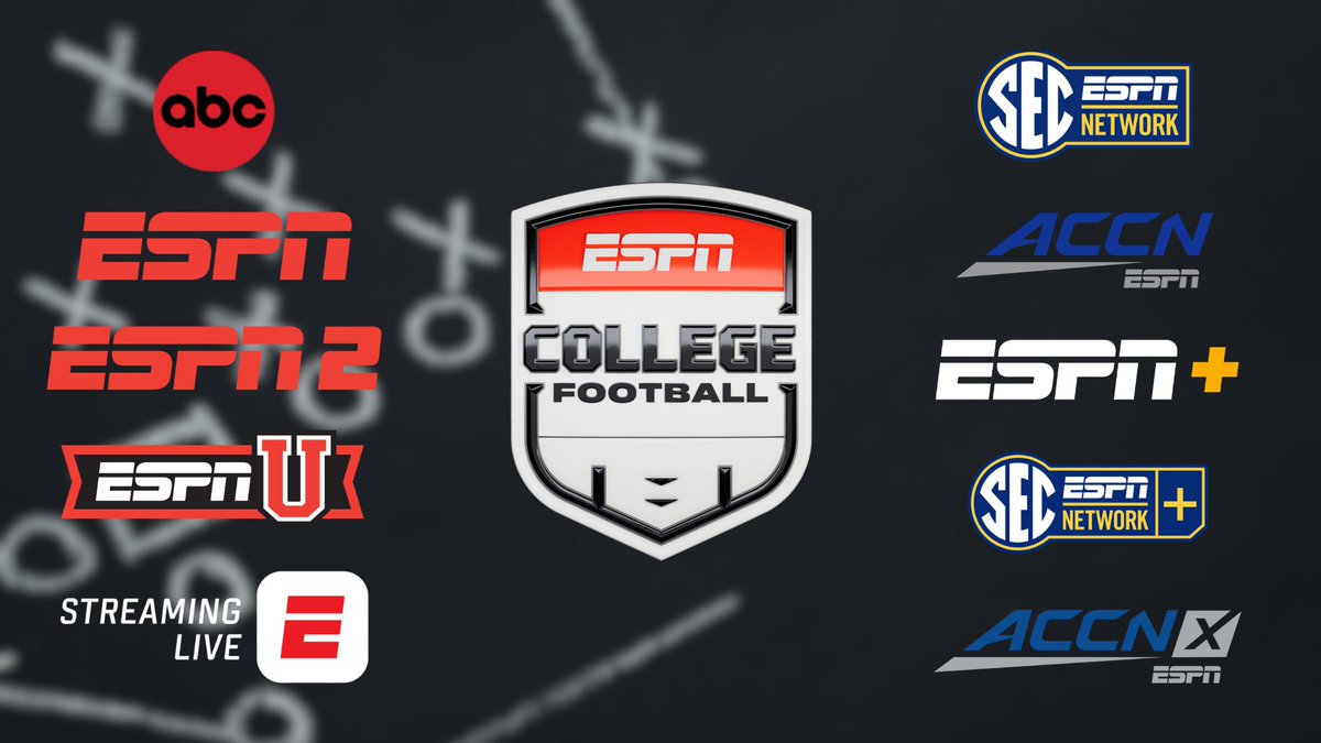 ESPN PR (@espnpr) on Twitter photo College football's biggest brands are set for reignited rivalries, marquee matchups & conference clashes: all in one place 🏈
<a href="/ESPNCFB/">ESPN College Football</a> is the home to 1,000+ games for the '25 season across ABC, ESPN, ESPN2, ESPNU, <a href="/SECNetwork/">SEC Network</a>, <a href="/accnetwork/">ACC Network</a> & ESPN+
More: bit.ly/3FgJTfk College football's biggest brands are set for reignited rivalries, marquee matchups & conference clashes: all in one place 🏈
<a href="/ESPNCFB/">ESPN College Football</a> is the home to 1,000+ games for the '25 season across ABC, ESPN, ESPN2, ESPNU, <a href="/SECNetwork/">SEC Network</a>, <a href="/accnetwork/">ACC Network</a> & ESPN+
More: bit.ly/3FgJTfk